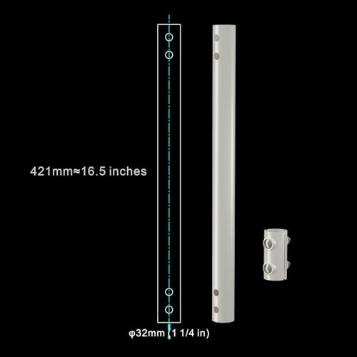 Extension Pole for CEKAY Diameter 1.25" J Pole Mount, 1.25 x 16.5 in, White - size: Extension 16.5"