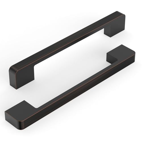 10 Pack 6.3 Inch(160mm) Kitchen Cabinet Handles Oil Rubbed Bronze Cabinet Pulls Kitchen Cabinet Hardware Drawer Pulls for Cupboard Wardrobe - color: Oil Rubbed Bronze, size: 6.3"/160MM Hole Center