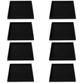 Jayen Non Slip Furniture Caster Cups Coasters Pads for Hardwood Floors, 5x5 - size: 8 Pcs Black