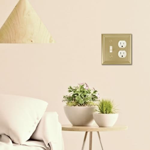 OKAWYC Toggle/Duplex Light Switch Cover Adler Metal Wall Plate, 2-Pack Brushed Brass 2 Gang, for Light Switch Cover Outlet Cover Decorative Wallplate, Durable - size: Toggle/Duplex