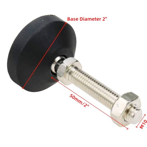 M10 Leveling Feet 880 Lb Capacity, 2.83 Inches Height - 2 Inches Base, 4Pcs - color: Black, size: D50xM10xH50mm