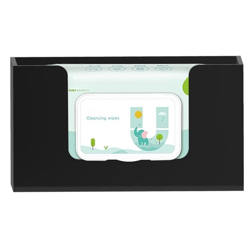 Wipe Holder Wall Mount Dispenser for Bathroom Tissue Box Acrylic Black - color: Black