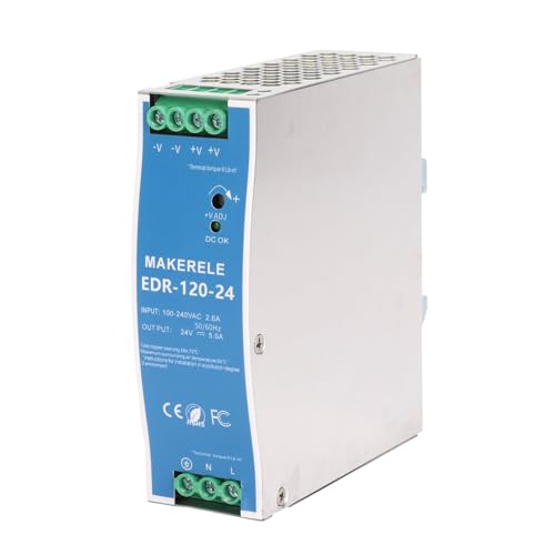 MAKERELE 120W 24V AC to DC DIN Rail Power Supply - style: 120W-24V