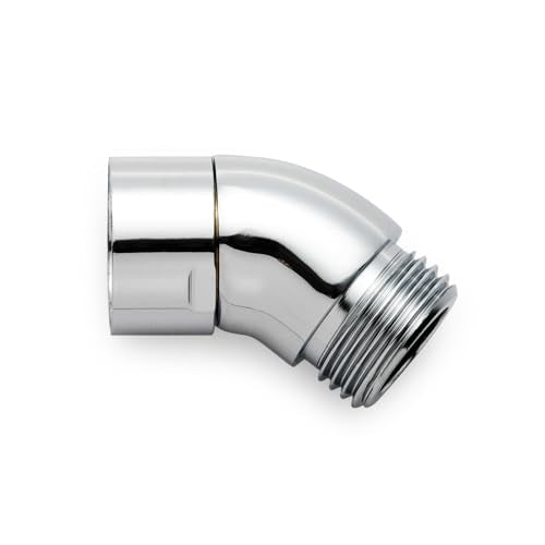 OFFO Shower Head Elbow Adapter, All Metal Handheld Shower Head Elbow Adapter Shower Arm Angle Adapter 135 Degrees, Chrome - color: Chrome, size: 135°, style: 135°