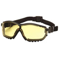 Pyramex V2G Safety Glasses, Black Frame/Amber Anti-Fog Lens - color: Black Frame/Amber Anti-fog Lens