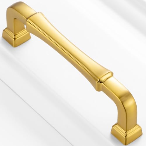 3-3/4 Inch Brushed Gold Cabinet Pulls Kitchen Handles 10 Pack 3175 - color: Brushed Gold, size: 3-3/4 In Hole Distance