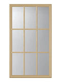 ODL Entry Door Glass Replacement for Home Improvement - 24" x 38" Exterior or Front Door Inserts Glass Kit with Energy Efficient Low-E Double Pane Tempered Clear Glass - Tan Frame in 9 Grid Pattern