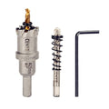 1" (25mm) Tungsten Carbide Tipped Hole Saw with 2Pcs Titanium-Plated Pilot Drill Bits for Hard Metal,Stainless Steel,Iron,Aluminum Alloy,Wood and Plastic - size: 25mm | 1"