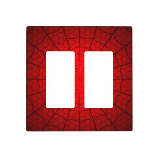 Spider Web Double Rocker Switch Cover Plate | Fits standard 2-gang toggle and rocker switches, Durable polycarbonate thermoplastic with fade-resistant printed finish - color: Spider Web, size: Double Rocker