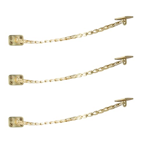 Mega Handles Transom Chain 12-Inch Satin Brass (3-Pack) - Window Restraint - color: Satin Brass, size: 3 Pack