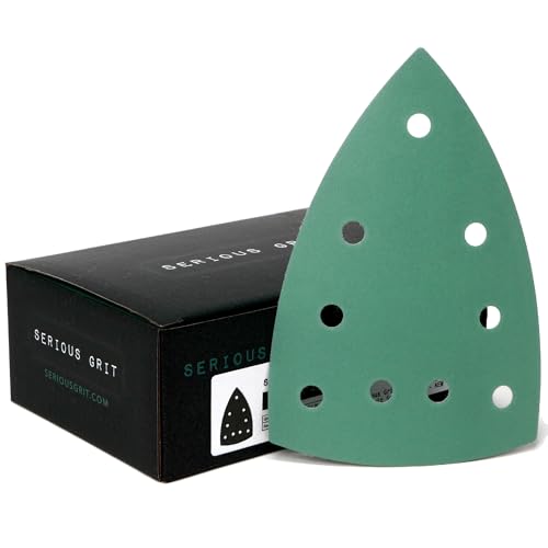 Serious Grit - 4" x 6" Delta P600 Grit Sanding Sheets - 50 Pack Box | Fits Festool DTS 400 & Mirka DEOS Delta Sanders - Heavy-Duty Hook & Loop Wet/Dry Film Sandpaper for Detail Work - size: 400 Grit