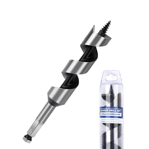 1-1/8" X 6.1" Auger Bit for Wood, 28x155mm Hex Long Auger Drill Bit | 3/8" Hex Shank,for Hard Wood,Ship, Composite Materials, Drywall and DIY Projects - size: 1-1/8" (28mm)diameter, style: 6.1 inch / 155mm Length