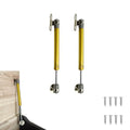 100N Soft Close Safety Gas Strut Hinges, CJQZP 2 Pack Heavy Duty Toy Box & Cabinet Hinges for Curved, Round, Arched & Flat Lids (Golden) - color: Yellow