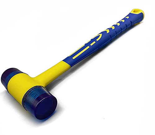 Rubber Mallet,KAIHAOWIN Small Mallet Hammer, Double-Faced Soft Mallet with Ergonomic Shaped Plastic Handle and Anti-Slip Coating for Jewelry, Leather Crafts, Woodworking 30mm - size: 30mm Anti-Shock/Slip Hammer