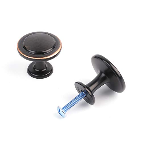 KOOFIZO 10 Pack Oil Rubbed Bronze Cabinet Knobs Pull Round Single Hole 1960 - color: Oil Rubbed Bronze, size: Knob 1 - 10Pcs, style: Round