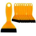 Black Felt Edge Squeegee Tool,Car Vinyl Film Wrapping Decal Glass Window Tint,Wallpaper Sticker Installation Spatula, Patching Putty Paint Flexible Small Plastic Scraper(Yellow 10Pcs) - size: Yellow 10PCS