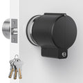 AST Adjustable Door Knob Cover with High Security Cylinder and 3 Brass Keys - color: Matte black with brass Keys