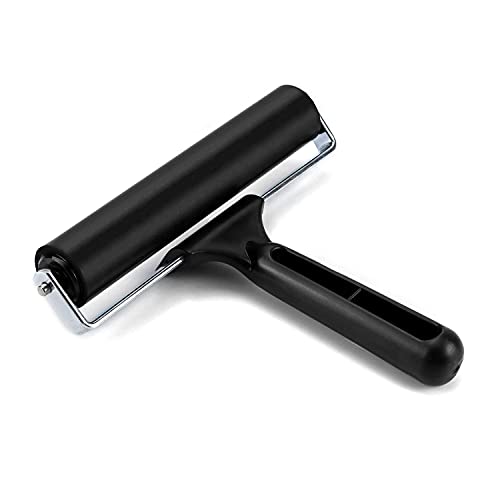 QWORK 6 Inch Rubber Roller, Tape Roller for Print, Tape, Wallpapers, Scrapbooks - size: 6 inch