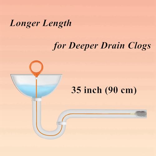 35 Inch Drain Snake Hair Clog Remover Tool, Long Flexible Anti-Break Steel Plumbing Snake, for Bathroom Sink, Shower, Tub, Pipe Drain (4 Pack)