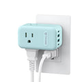 TROND Outlet Extender with USB, Multi Plug Wall Outlet with 3 AC Chargers - color: Mint Green, size: 3 Prong-1 Pack