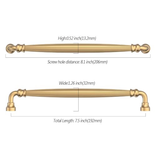 Asidrama 10 Pack 7.5 inch Champagne Bronze Kitchen Cabinet Handles - color: Champagne Bronze, size: 7.5" Hole Center(192mm)