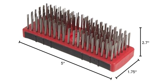 Red Devil 4166 7-Inch Soft Grip Stainless Steel Scrub Brush - size: 7 inches