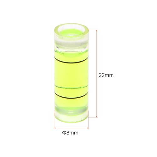 HARFINGTON 6pcs Small Cylindrical Bubble Level Vials 8x22mm PMMA Mini Horizontal Bubble Spirit Level Measuring Layout Tools for RV TV Picture Frame Hanging Tool Leveler - size: 8x22mm