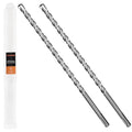 SDS Plus Rotary Hammer Drill Bit Set - 2-Piece 3/8" x 12 "Concrete Masonry Drill Bits for Brick, Cement & Stone - Durable Alloy Tip, Fast Drilling - size: 3/8" x 12 "
