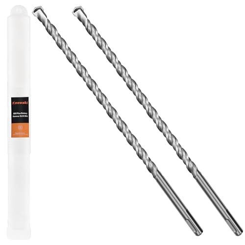 SDS Plus Rotary Hammer Drill Bit Set - 2-Piece 3/8" x 12 "Concrete Masonry Drill Bits for Brick, Cement & Stone - Durable Alloy Tip, Fast Drilling - size: 3/8" x 12 "