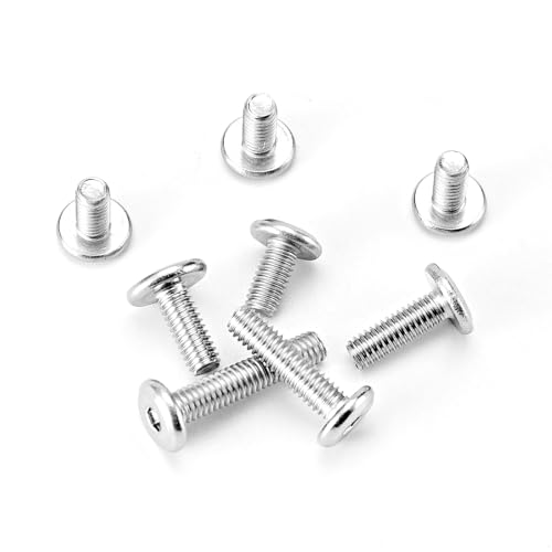 M4 x 8mm 10mm 12mm 16mm 20mm Flat Round Head Hex Socket Cap Screws Bolts, Furniture Screws, 304 Stainless Steel, Allen Hex Drive, Bright Finish, Metric Fully Threaded, Assortment Kit 100PCS - size: M4 x 8/10/12/16/20mm (100PCS)