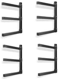 Ultrawall Wall Mount Wood Organizer and Lumber Storage Rack with 3-Level - style: Black-4 PACK