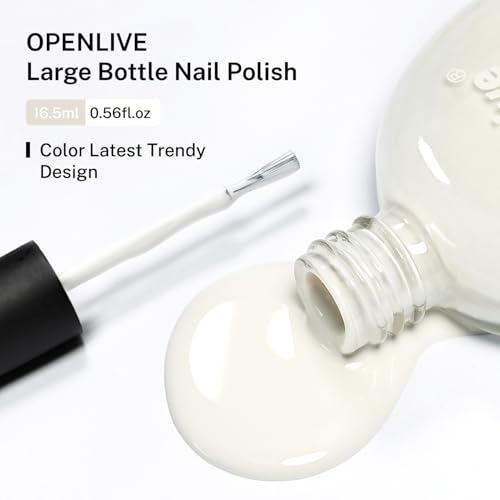 OpenLive 16.5ml Beige White Nail Polish Large Volume Quick Dry Nail Polish - color: Beige White