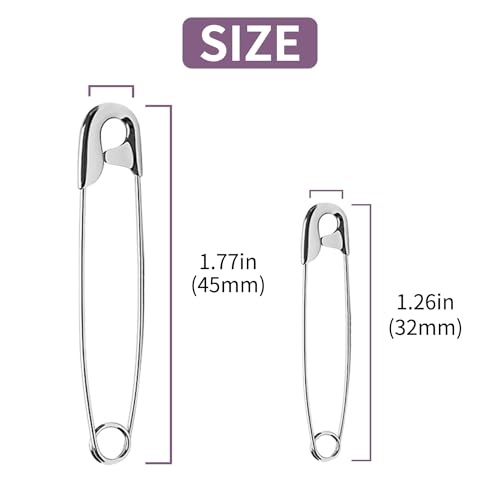 1000pcs Safety Pins, 32mm Safety Pins Bulk, Rust Resistant, Heavy Duty Variety Pack, Perfect for Clothes, Crafts, Sewing, Pinning and More - color: 32mm-1000pcs