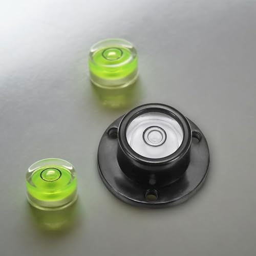 HARFINGTON Round Bubble Level 28x13mm Mini Circular Bullseye Spirit Levels for Leveling Camera Tripod Telescope Workshop Turntable Pictures Frame, White