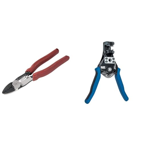 Klein Tools 2005N Wire Cutter, Stripper, Crimper Tool, Strips 10-18 AWG Stranded & 11063W Wire Cutter/Wire Stripper, Heavy Duty Automatic Wire Stripper Tool