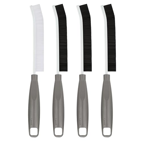 2026 NEW Ergonomic Anti-Slip Handle Grout Brush, 4Pcs Crevice Cleaning Brush, Hard Bristle Multi-Purpose Cleaning Tools, Small Cleaning Brush for Household Use Kitchen Bathroom, Left Hand - size: 4Pcs, style: Left Hand
