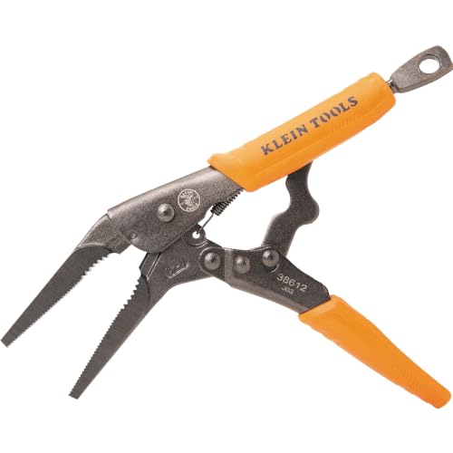 Klein Tools 38612 Long Nose Locking Pliers with Quick Release Handles, Ideal for Tight Spaces, High Torque and Gripping Power, 9-Inch - style: 9-In Long Nose