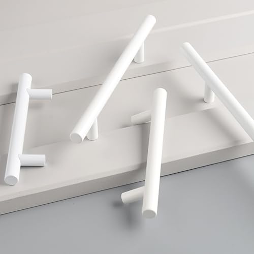 35 Pack | White Cabinet Handles, German Krupp Stainless Steel Pulls, CNC Precision ±0.01mm, Family Kitchen Renovation Set, Durable and Unified Look, 5 Inch Length, 3 Inch Hole Center - color: Matte White, size: 3 inch Hole Center