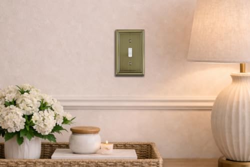 OKAWYC Single Toggle Light Switch Cover Luca Metal Wall Plate, 4-Pack Antique Brass 1 Gang, for Light Switch Cover Decorative Wallplate, Durable - size: 1 Toggle
