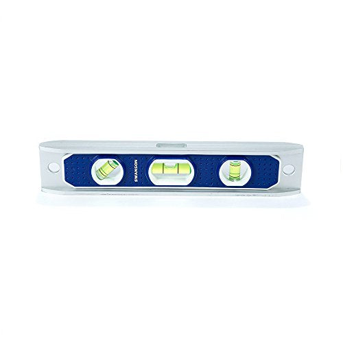 Swanson 9” Die Cast Aluminum Torpedo Level with Rare Earth Magnetics TL002M - size: 9" (Pack of 1), style: Magnetic Extruded Aluminum Torpedo Level