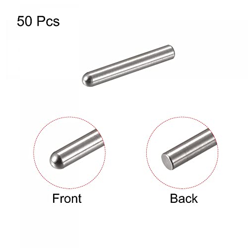 uxcell 2.6x16mm Dowel Pins, 50pcs 304 Stainless Steel Round Head Flat Chamfered End Dowel Pin Bunk Bed Pins Shelf Pegs Support Shelves Fasten Elements - size: 2.6x16mm
