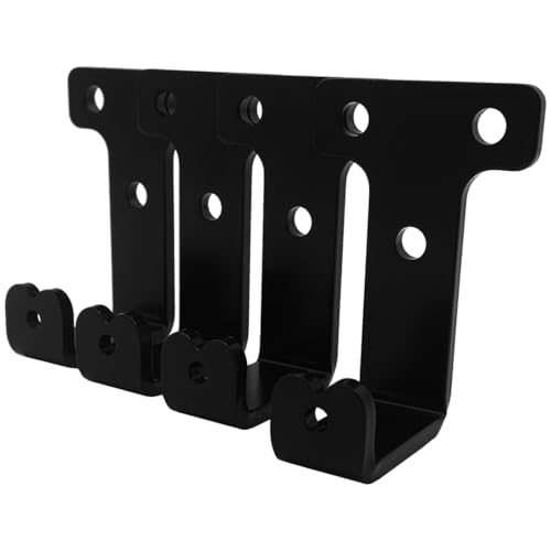 4 PCS black heavy duty metal flat j hooks for hanging 180 lbs,wall mount hooks,plant hanger large steel utility masonry industrial hook for Hanging Garage Storage Home Office Gym Sports Equipment(M) - size: Medium