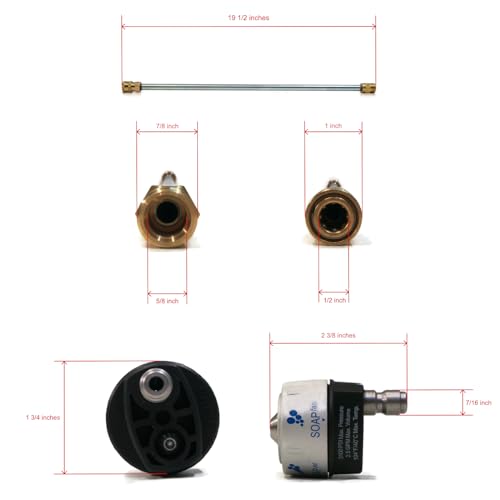 The ROP Shop Spray Gun, Wand, Hose, 5-in-1 Nozzle KIT fits Honda GC160 3/4" Pressure Washer