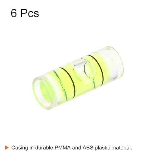 HARFINGTON 6pcs Small Cylindrical Bubble Level Vials 5x13mm PMMA Mini Horizontal Bubble Spirit Level Measuring Layout Tools for RV TV Picture Frame Hanging Tool Leveler - size: 5x13mm