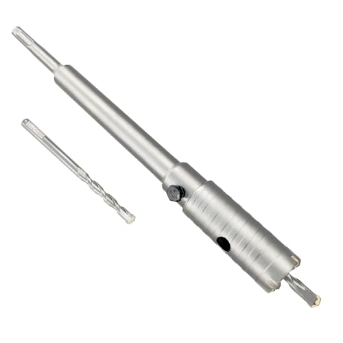 1-1/4" Concrete Hole Saw, 32mm Tungsten Steel Core Bit for Cinder Block, Brick, Rock, Plank Walls for Pipes or mini Split Lines, with SDS Plus Shank and 2 Center Positioning Drill Bits. - size: 1-1/4"