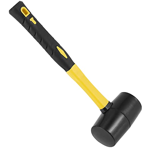 3 PCS 16 OZ Black Rubber Mallet Hammer, Rubber Mallet with Non Slip Handle for Camping, Woodworking and Flooring - size: 16oz