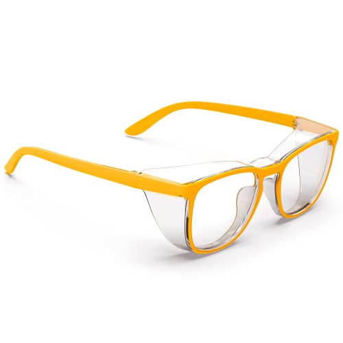Stylish Safety Glasses, Clear Anti-Fog Anti-Scratch Protective Glasses For Men And Women - color: Egg Yellow