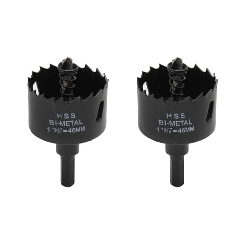 1-13/16"/46mm Dia Hole Saw Blade BI -Metal Hole Saw Hole Cutting Drilling Tool-2pcs - color: black, size: 1-15/16" (46mm)