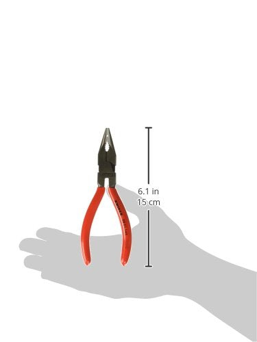 Knipex Tools 08 21 145 6" Needle Nose Combination Pliers, - style: Plastic Coated Handles