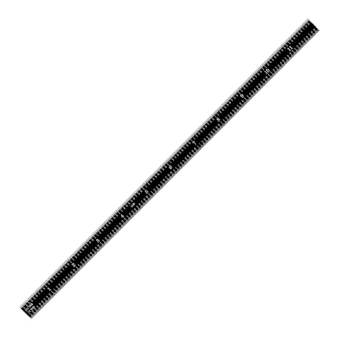 PEC Tools Stainless Steel Ruler Set (6"+12"), High-Contrast Machinist Ruler with Markings 1/32", 1/64", 1/50" and 1/100", Made in USA - color: Black Chrome-Flexible, size: 6"+12"